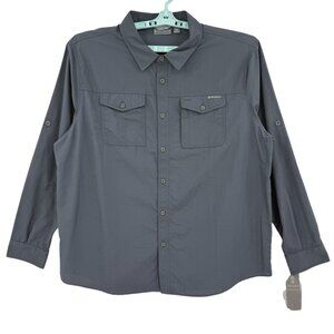 NWT Free Country Men's Expedition Moisture Wicking Storm Gray Nylon Shirt Sz XXL